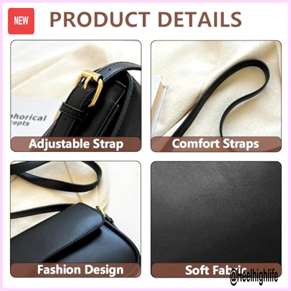 Vegan Leather Hobo Bag with Removable Straps, Large Capacity Purse - Picture 3 of 7